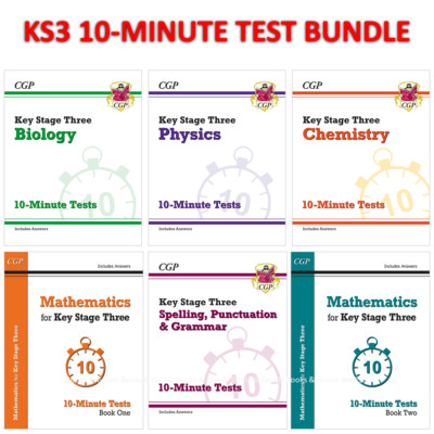 KS3 Years 7-9 10 - Minute Tests 6 Books Bundle with Answer CGP Key Stage 3