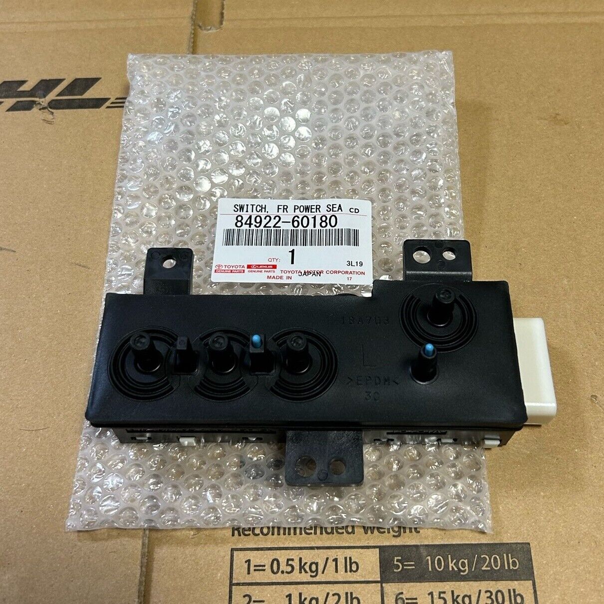 【NEW】Toyota Genuine Switch, Front Power Seat 84922-60180 Direct From Japan 【NEW】Toyota Genuine Switch, Front Power Seat 84922-60180 Direct From Japan