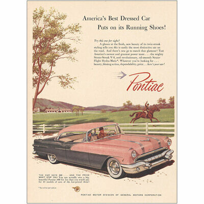 1956 Pontiac: Best Dressed Cars Puts On Its Running Shoes M Vintage Print