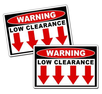 Low Clearance Warning Safety Sticker Decal