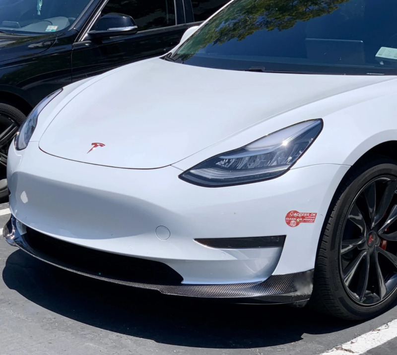 Tesla Model 3 Carbon Fiber Front Lip Spoiler Splitter