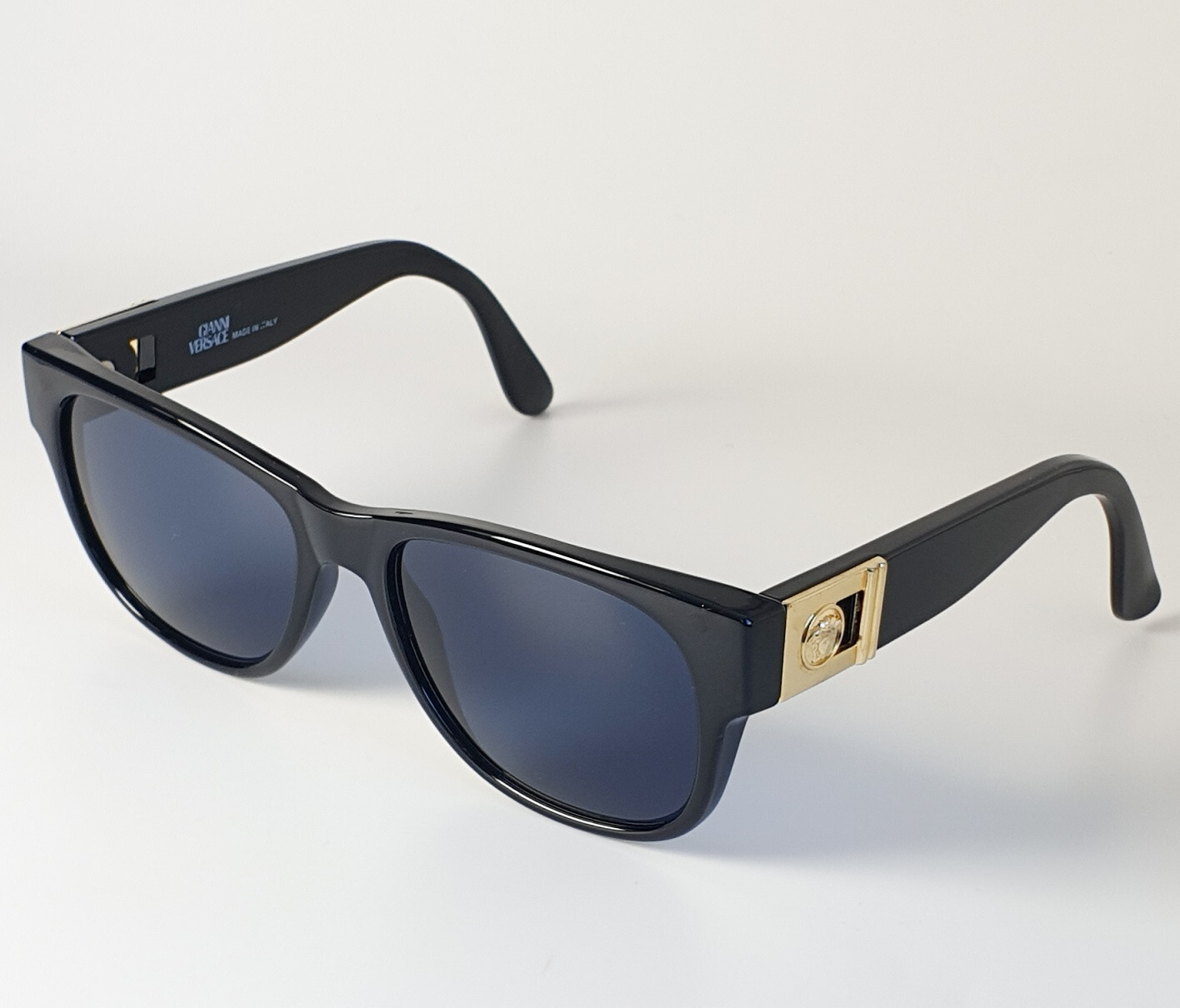 1990s GIANNI VERSACE Black Vintage Sunglasses Mod.411 Col