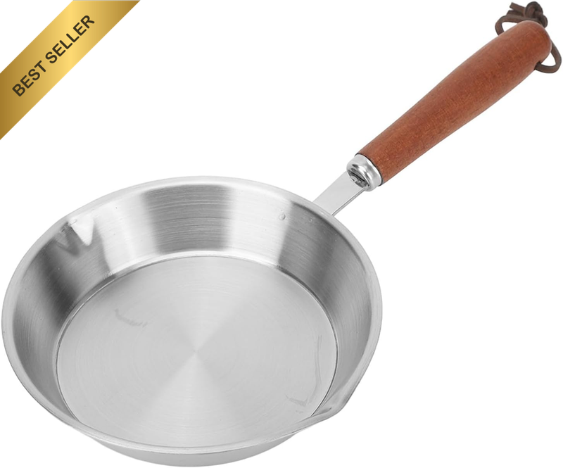 Stainless Steel Frying Pan, Induction Cooker Pan, Non Stick Egg Pan with Solid W
