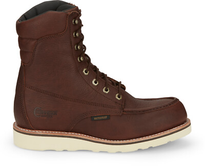 Pre-owned Chippewa Mens Edge Walker 8in Waterproof Wedge Briar Haystack Leather Work Boots