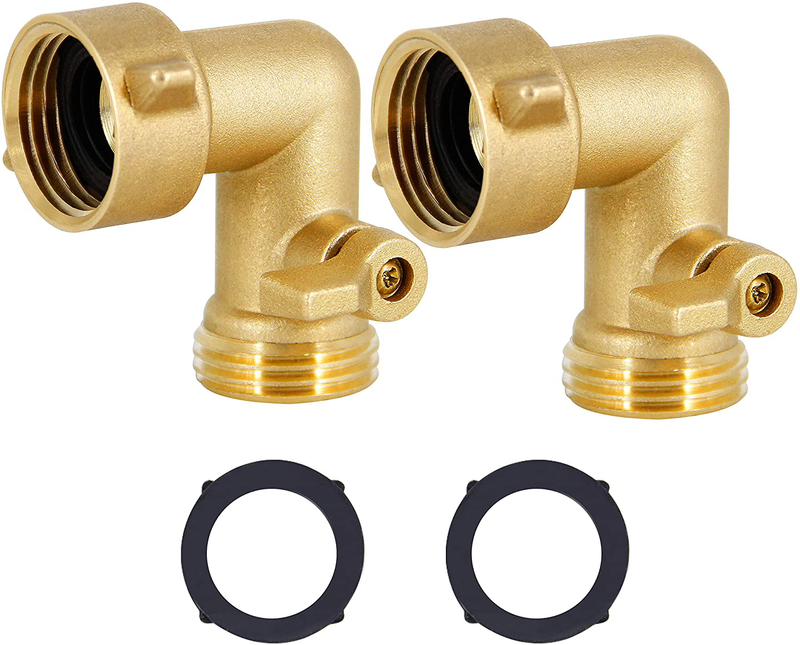 Elbow With Shut Off Valve 2 Pack, 3/4