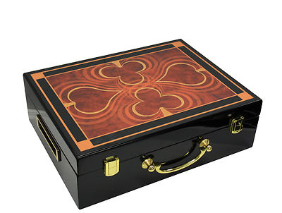 MRC POKER 500 WOOD CASINO POKER CHIPS SET CASE HIGH GLOSS NEW