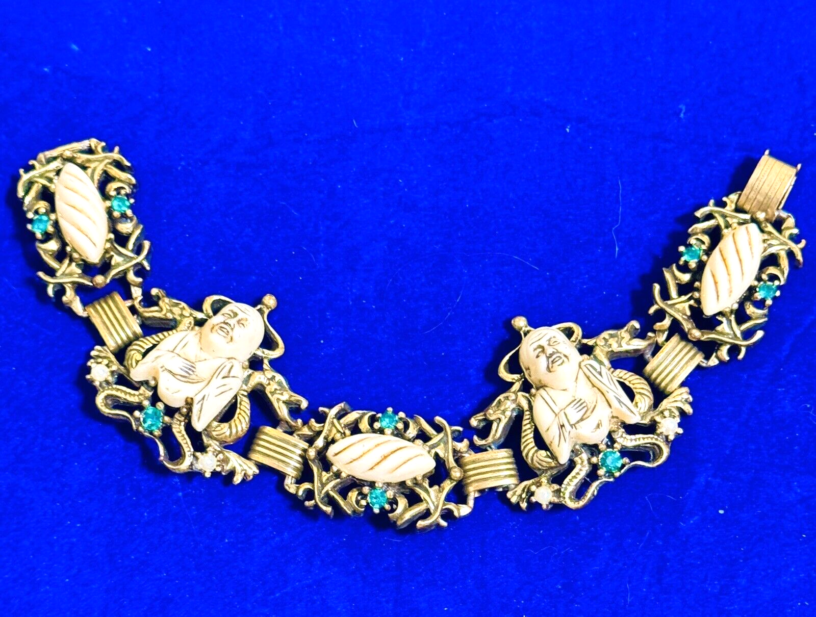 60s USA Selini Vintage buddha & dragon Unsigned bracelet by