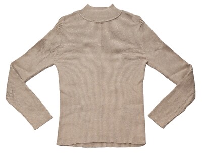 Croft & Barrow Gold Sparkle Long Sleeve Turtleneck Sweater Women's Size L