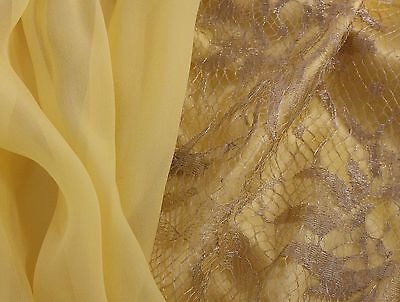 Pre-owned Dolce & Gabbana Dress Yellow Lace Swarovski Crystal Sleeve It40 /us6/s Rrp $4600