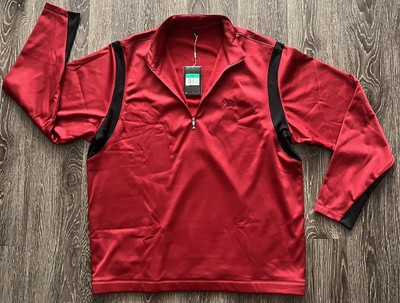 Nike Golf Therma Fit Half Zip Pullover Active Sweatshirt Dark Red Black NWT XL