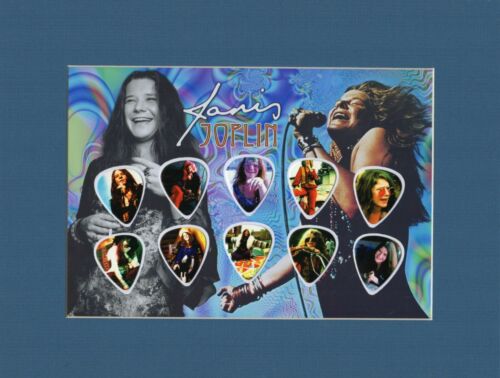 Janis Joplin Matted Picture Guitar Pick Set Me and Bobby McGee My Baby