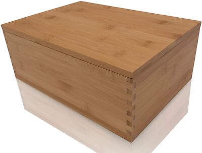Wood Stash Box Natural Bamboo Boxes  - Wooden Storage Box with lid Stash Boxes
