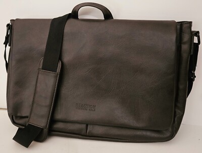 Reaction Kenneth Cole Mess-Iah Flapover Computer Messenger Bag Men's Brown