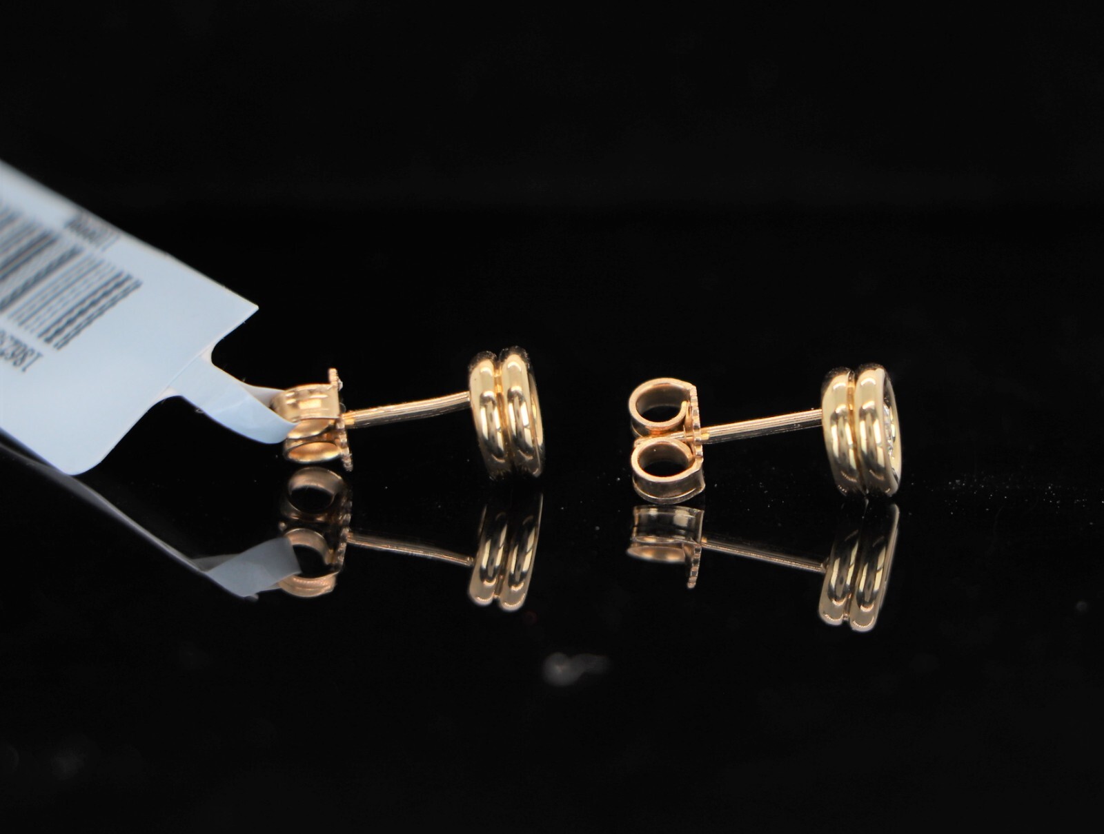 Pre-owned Scott Kay $1,990  18k Yellow Gold Bezel Round Diamond Stud Circle Bubble Earrings