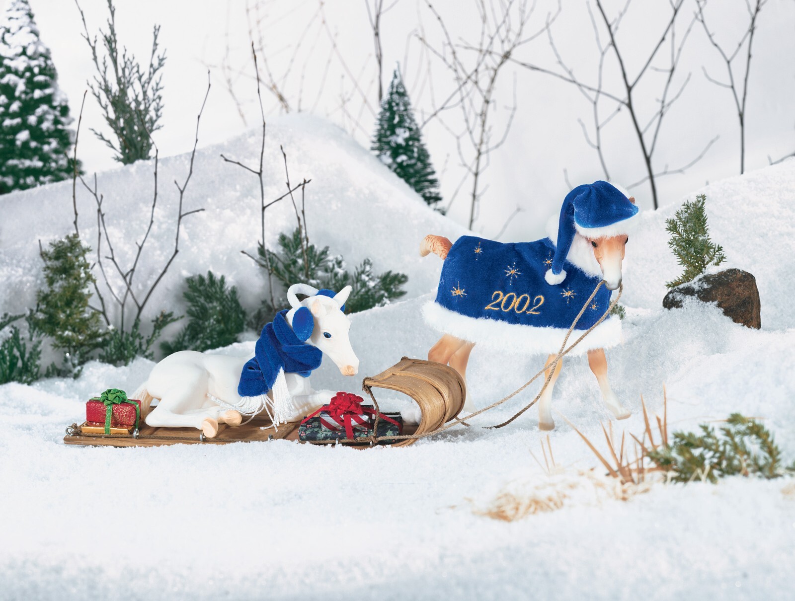 その他 C. BREYER 2002 Sugarplum and Peppermint Breyer 2002 Holiday Horse Set Sugarplum & Peppermint W