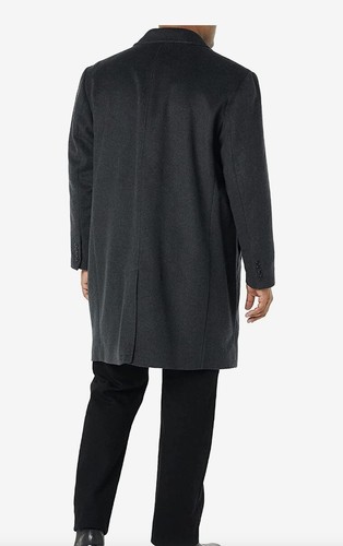 Pre-owned London Fog Signature Men's Wool Blend Coat Dark Charcoal Sz 48r In Gray