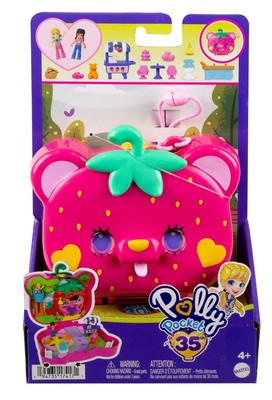 Polly Pocket Dolls Playset with Fidget Exterior Straw-beary Patch Compact