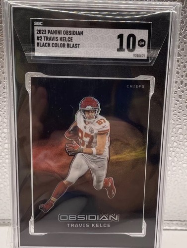 2023 Panini Obsidian #2 Travis Kelce Black Color Blast SGC