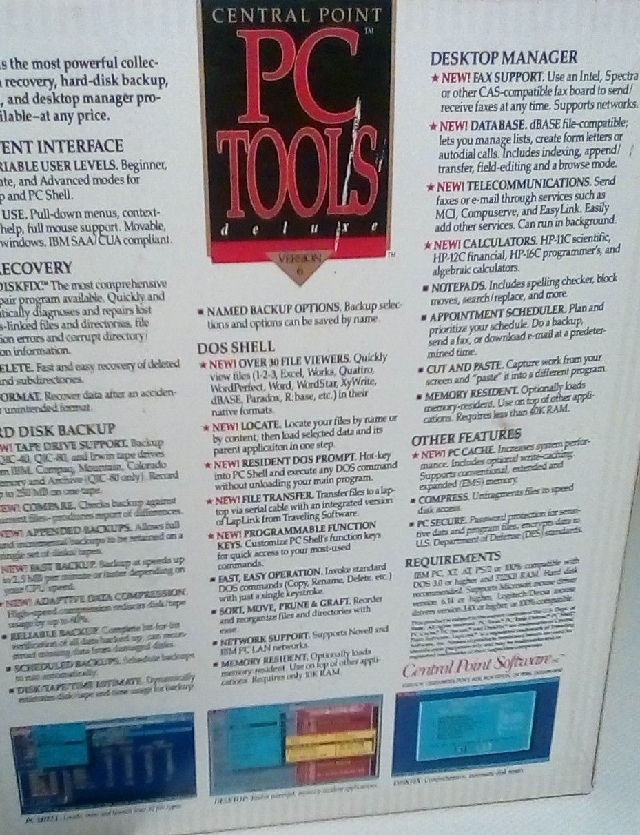 VINTAGE NEW PC Tools CENTRAL POINT DATA RECOVERY PLUS WOODY