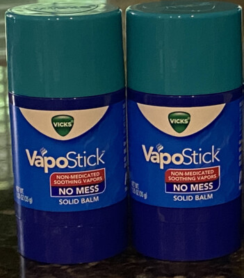 Lot of 2 Vicks Vapo Stick Solid Balm No Mess Soothing Vapor 1.25oz