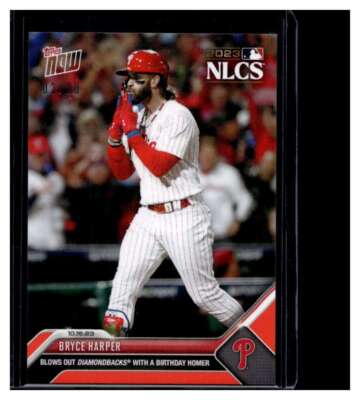 2023 Topps Now #1008 Bryce Harper Red Parallel Card #d /10