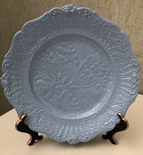 Six (6) RIDGEWAYS RENAISSANCE ACCENT LUNCHEON PLATES Blue- 9