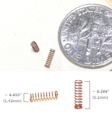 2 Newly Made HO Slot Car TYCO 440-X2 HiTemp Motor Carbon Brush Springs .006'' BTO