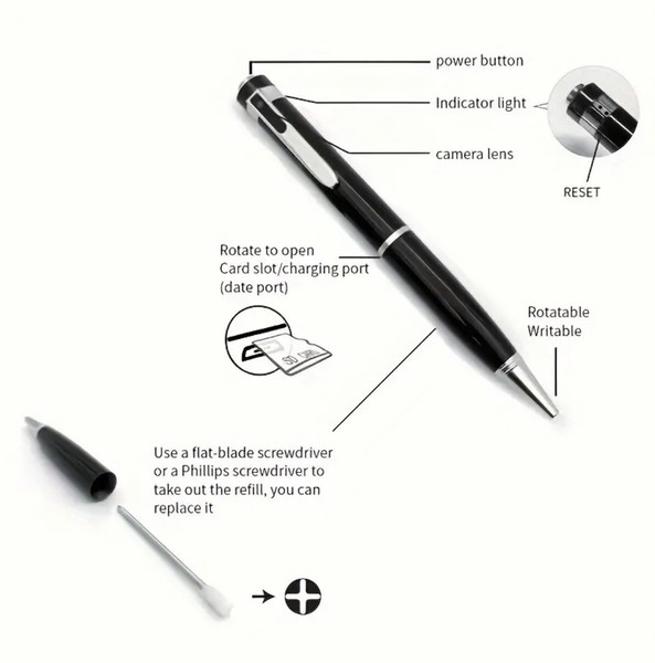 Hidden Cam Pocket Pen Camera 1080P HD Mini Body Video Recorder DVR Security USB - Image 205