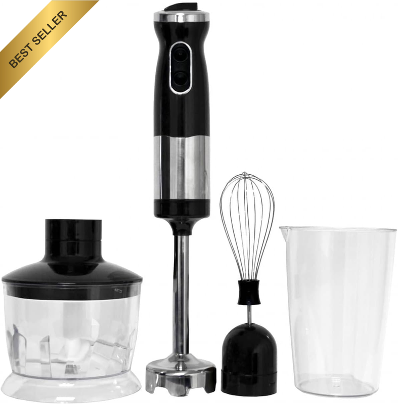 3-in-1 Stick Hand Blender 700W Powerful Mincing Chopping Whipping Black