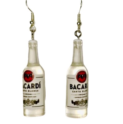 3D Drinks Alcohol Rum Whiskey Beer Liquor Fun Party Bottles Earrings    w/ BAG