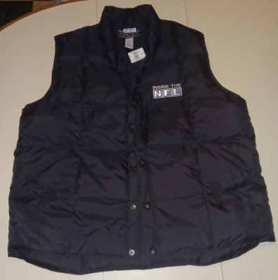 New with Tags HBO Sports Inside The NFL Black with Blue: XL Button-up Vest