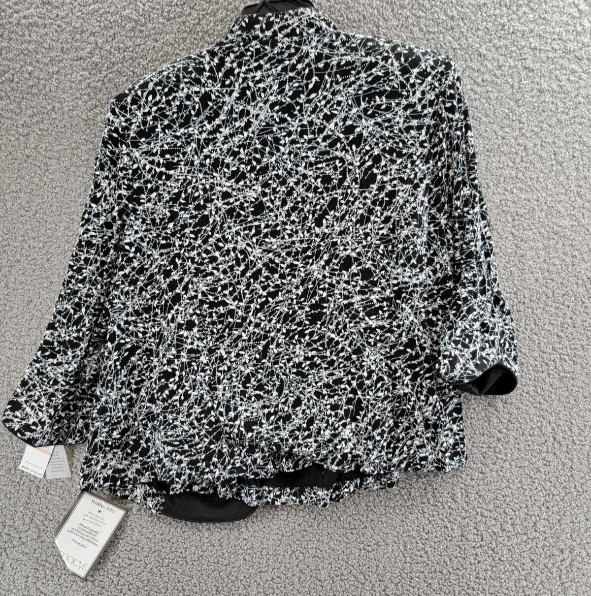 Alex Evenings Plus Metallic Printed Twinset Top Womens 2X Black/White 3/4 Sleeve - Picture 12 of 19