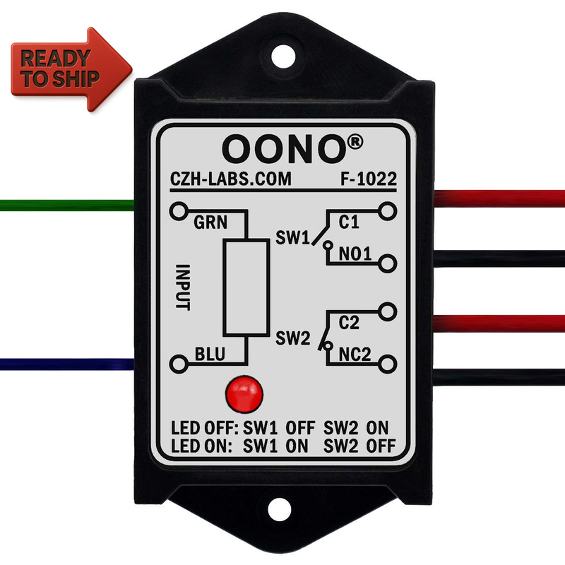 OONO DPST 1NO 1NC 8Amp Power Relay Module, AC/DC 12V Control Voltage
