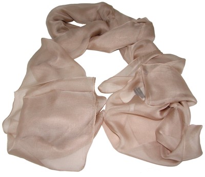 Women39s 100 Chiffon Silk Scarf  Tan  Solid  78quot X 52quot