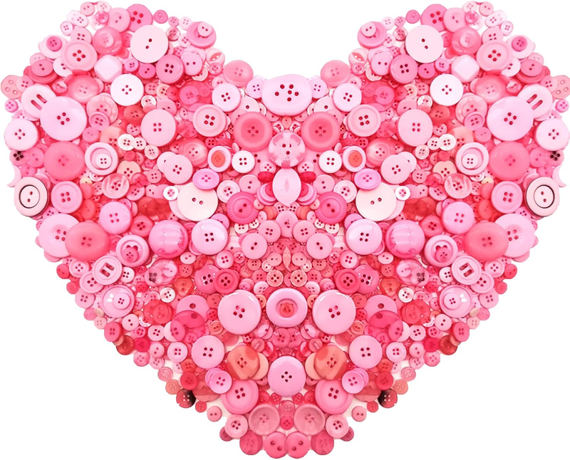 600-700Pcs Pink Buttons for Crafts Bulk Assorted Pink Craft Button for Crafting