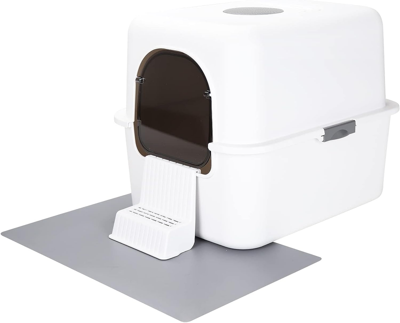 Urine Litter Box with Pedal for Small Cats Approx 8Lbs, Fully Enclosed Leak-Proo