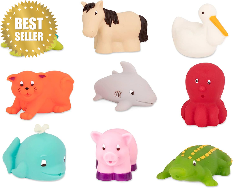 – Assorted Bath Toys – 9 Pieces Animal Squirters – Pool – 10+ Months – Bath Budd