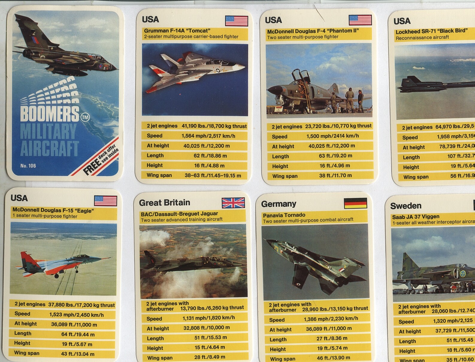希少！US ARMY グリーンベレー 1986's Vintage 新品 1980s Dubreq Ltd Military Aircraft Card Set (36) 2