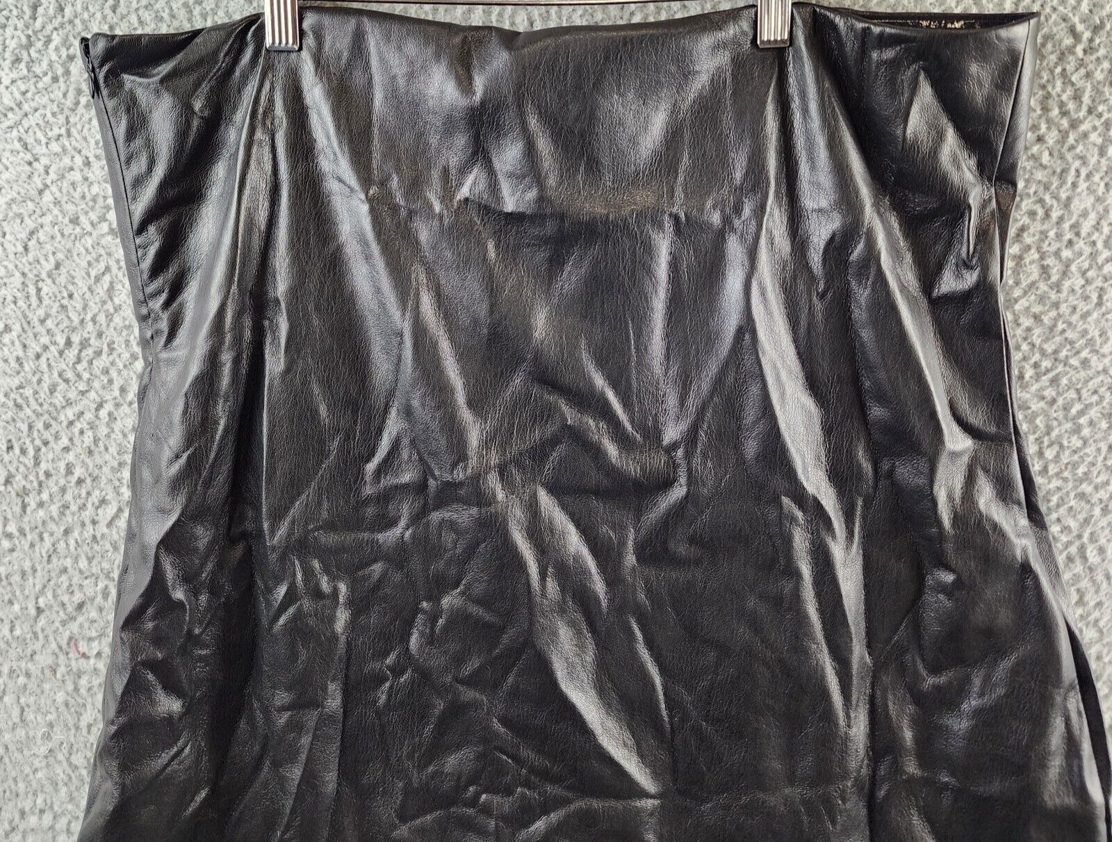 Good American Faux Leather Tube Mini Dress Women's 6 Black Side Zip Closure - Picture 12 of 13