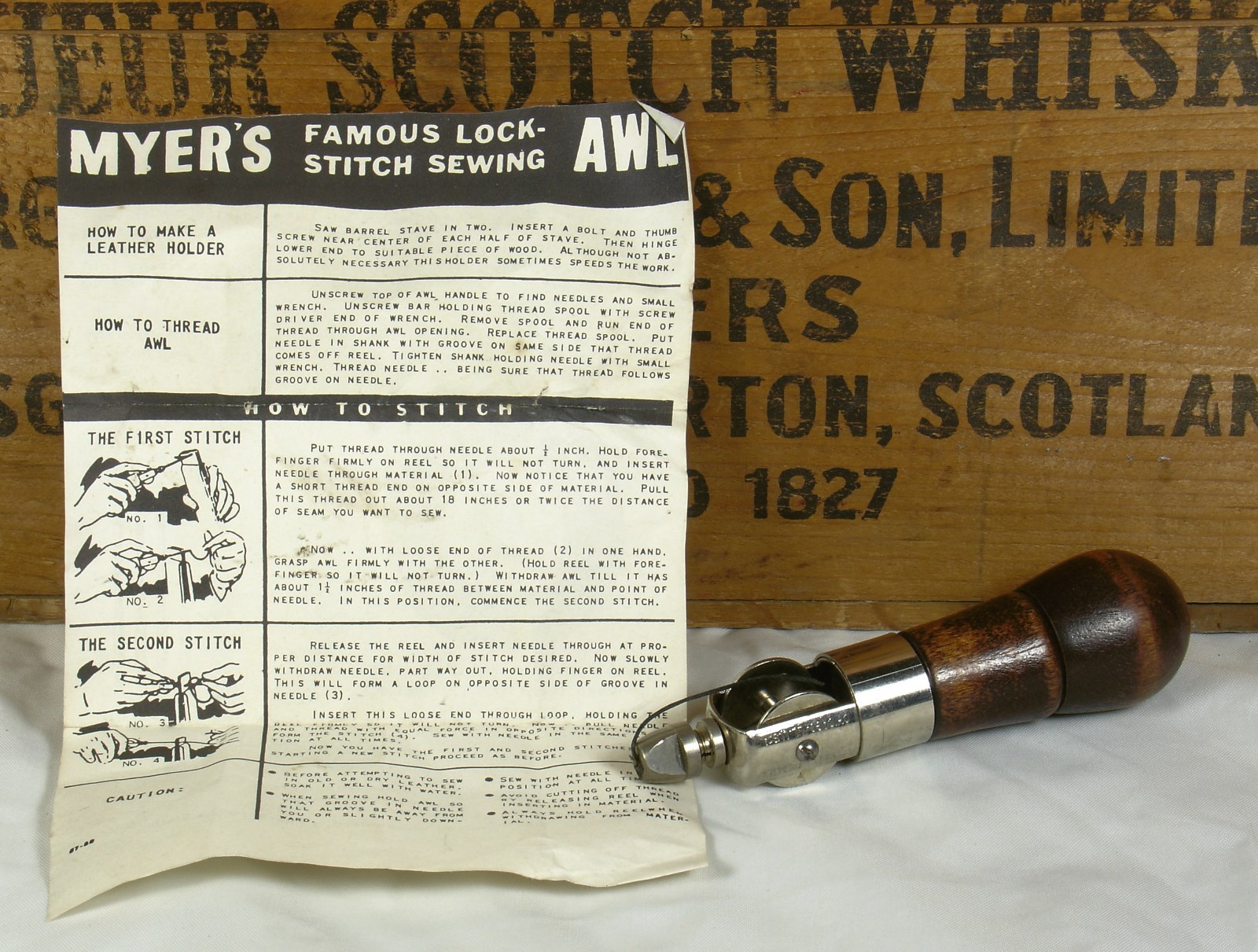 C. A. Myers Co. The Awl For All Famous Lock Stitch Sewing Awl in Original Box