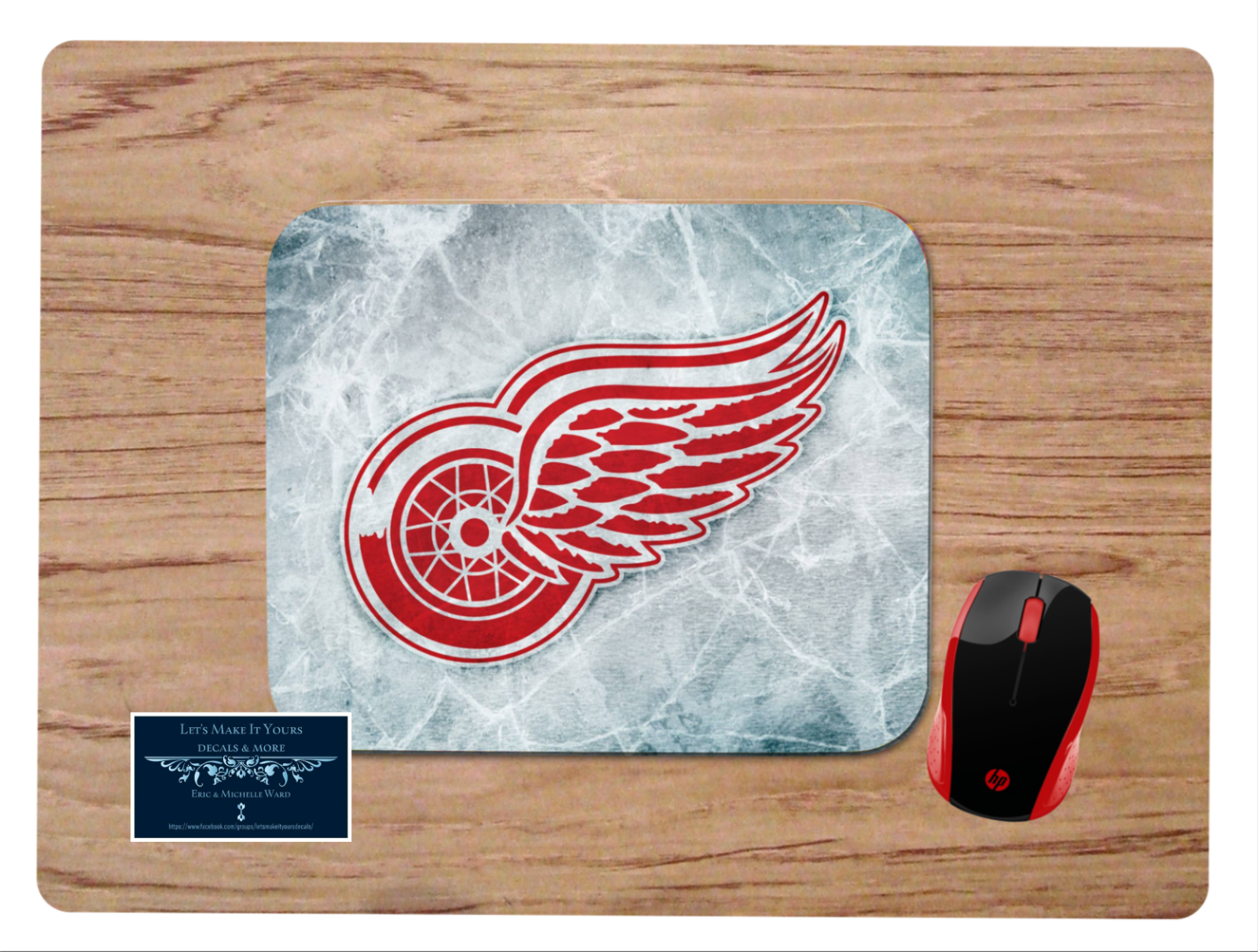 DETROIT REDWINGS CUSTOM PC DESK MAT MOUSE PAD HOME OFFICE GIFT NHL 