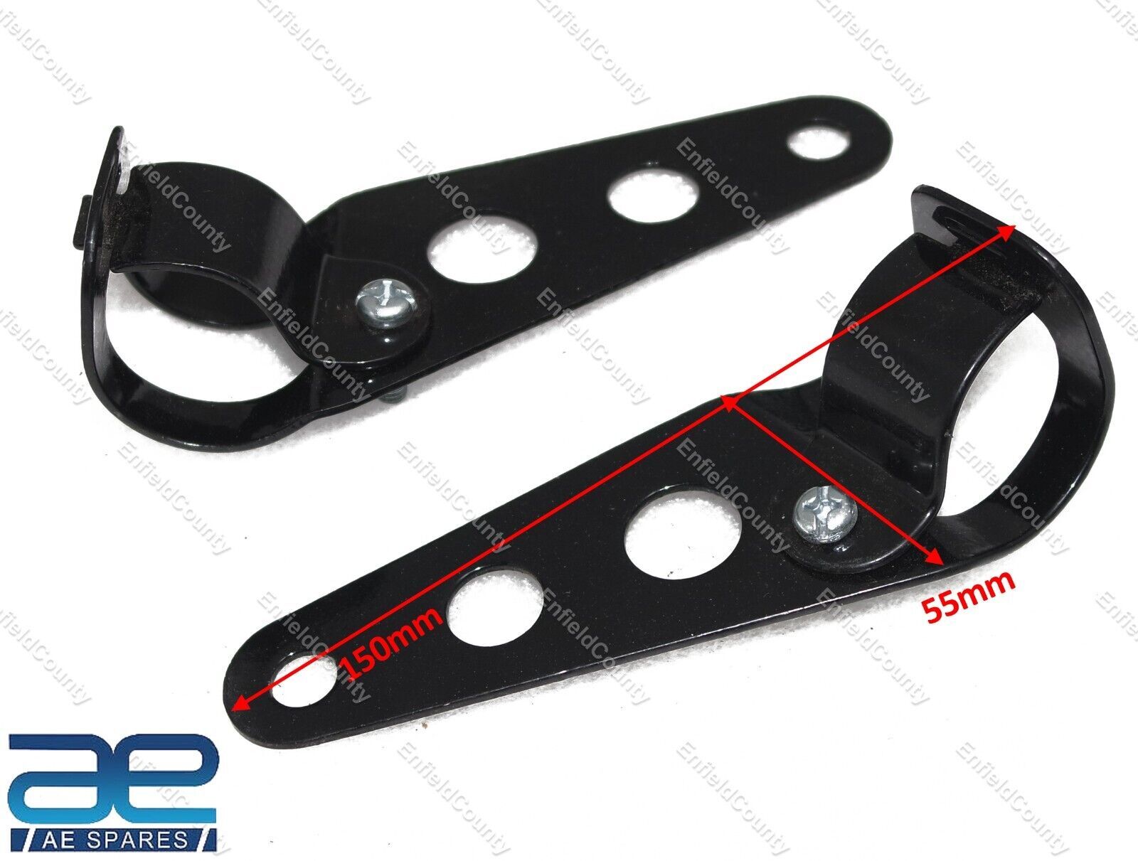 Headlight Headlamp Brackets Steel Black Pair For Triumph Norton BSA Bikes 