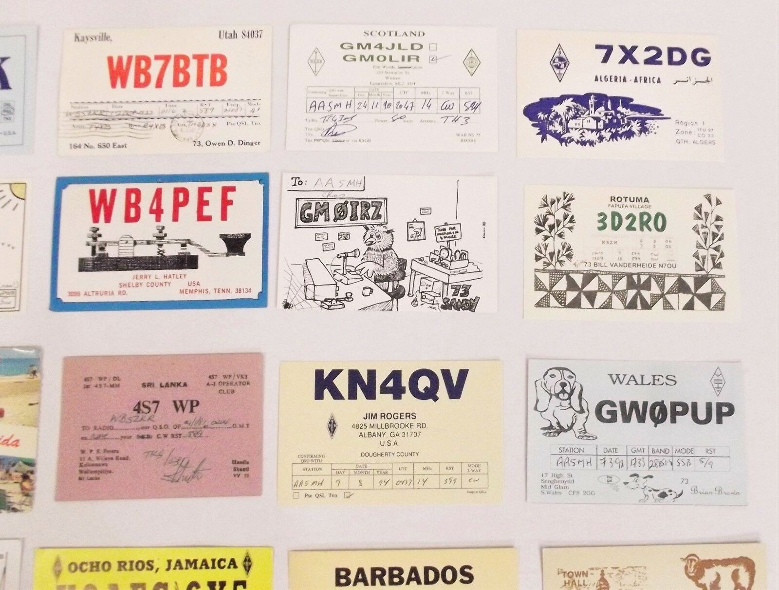 Ham Radio QSL Cards Vintage 100 Mixed Lot Postcards? International & USA #202HRL