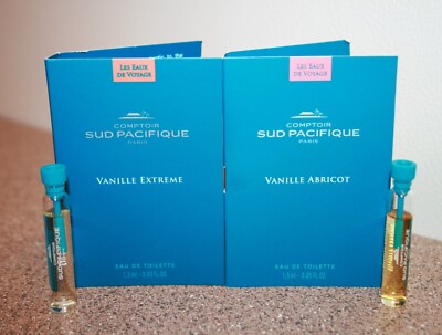 2 Comptoir Sud Pacifique Vanille Extreme & Abricot Eau De Toilette 0.05oz sample