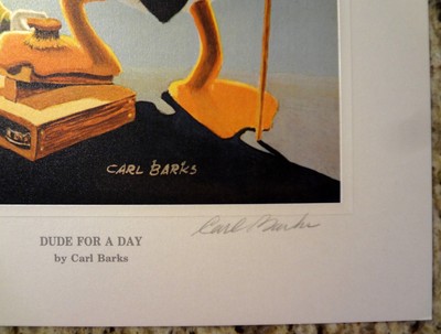 Carl Barks Litho Hand Signed DUDE FOR A DAY 574/595 Donald Duck Art New Disney