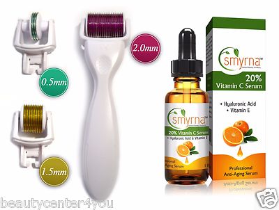 DERMA-CIT  3-In-1 Derma Roller Skincare Kit Titanium Roller (0.5-1.5- 2.0mm)