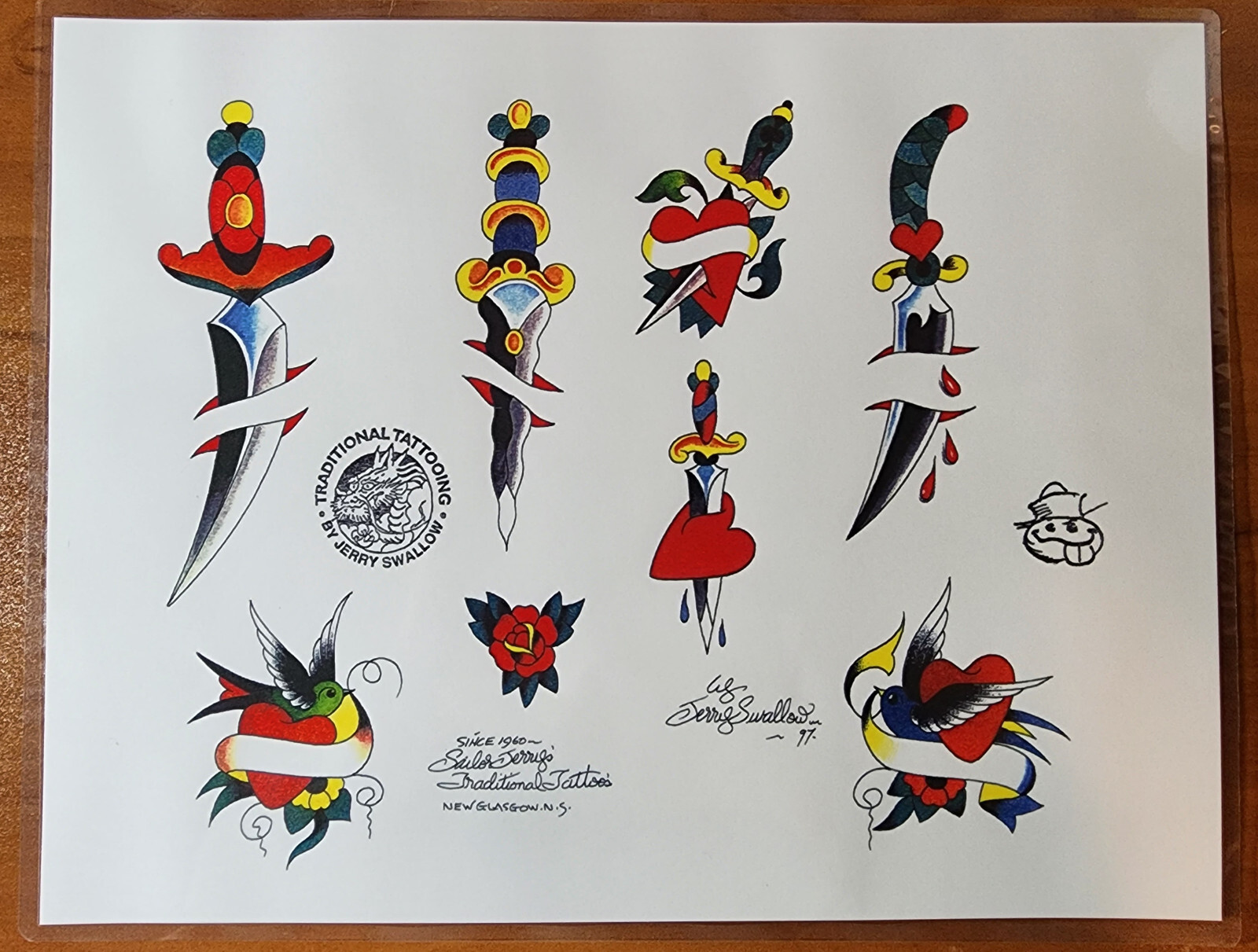 Sailor Jerry Swallow Traditional Vintage Style Tattoo Flash