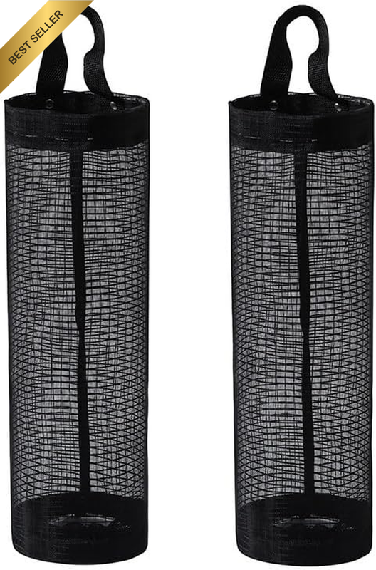 Plastic Bag Holder Dispensers 2Pcs Folding Hanging Storage Bag Trash Bags Holder