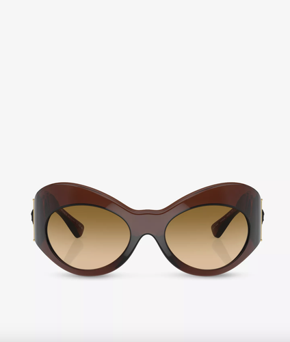 Pre-owned Versace 0ve4462-54462l Transparent Brown Sunglasses