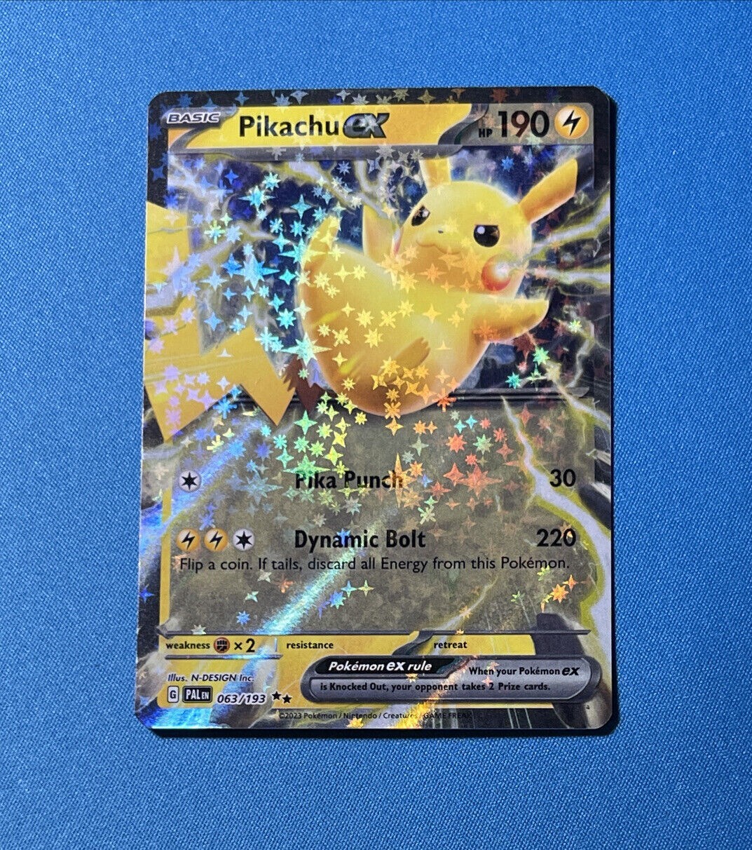 Pikachu ex 063/193 Paldea Evolved Double Rare Pokemon Card Pikachu ex 063/193 Paldea Evolved Double Rare Pokemon Card